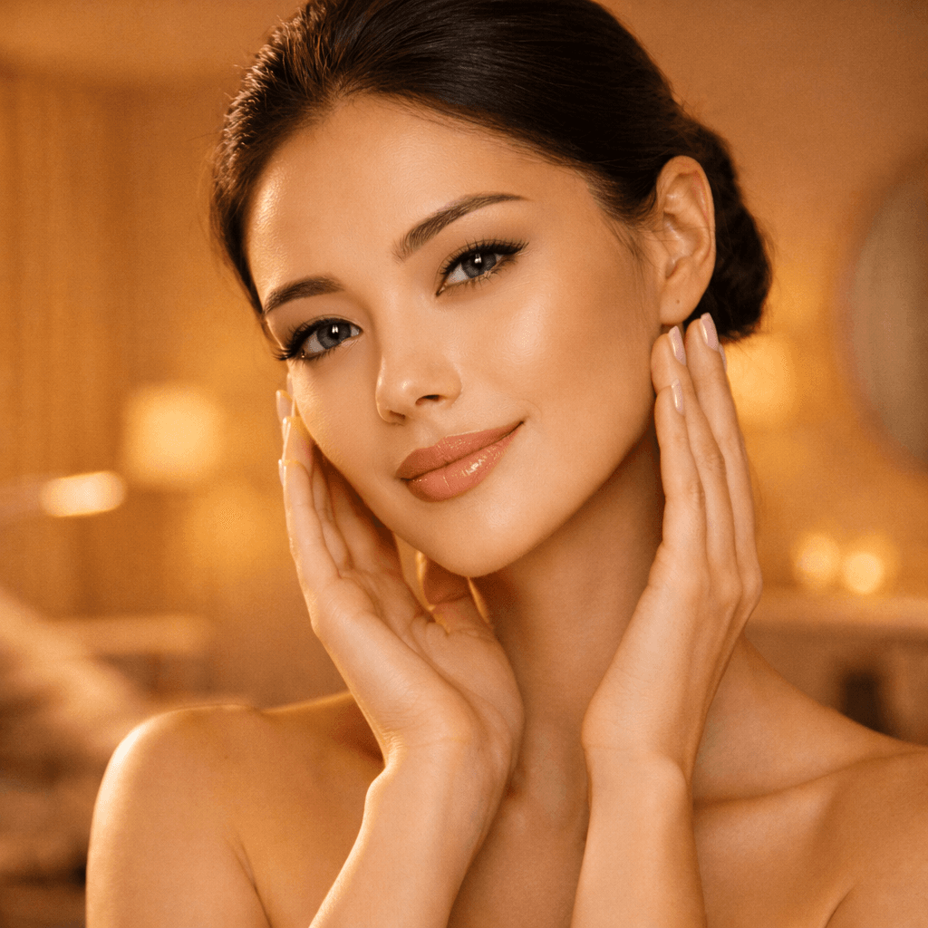 Close-up skin treatment detail